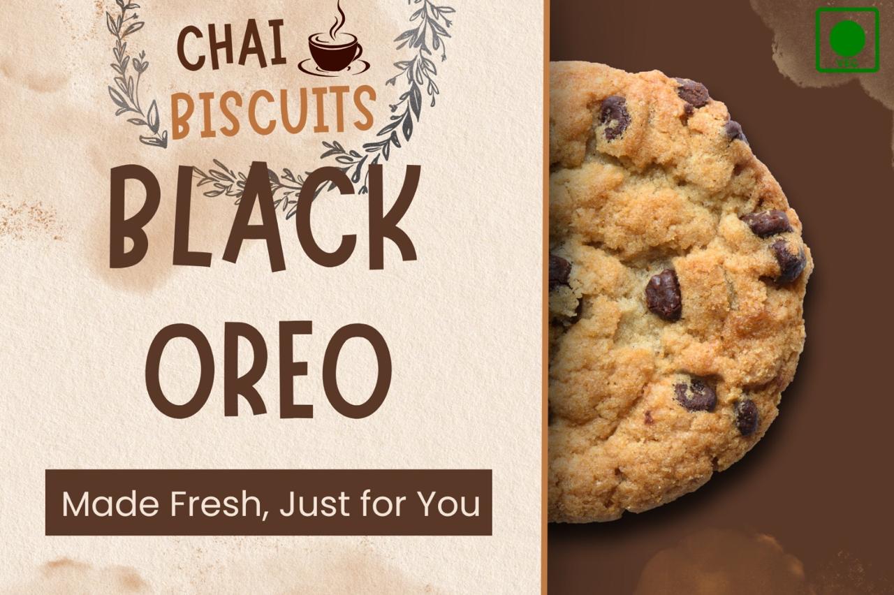 CHAI BISCUITS BLACK OREO COOKIES (BUY 5 GET 5 FREE).200 gm
