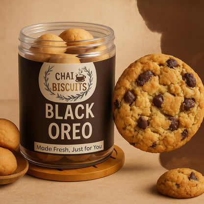 CHAI BISCUITS BLACK OREO COOKIES (BUY 5 GET 5 FREE).200 gm